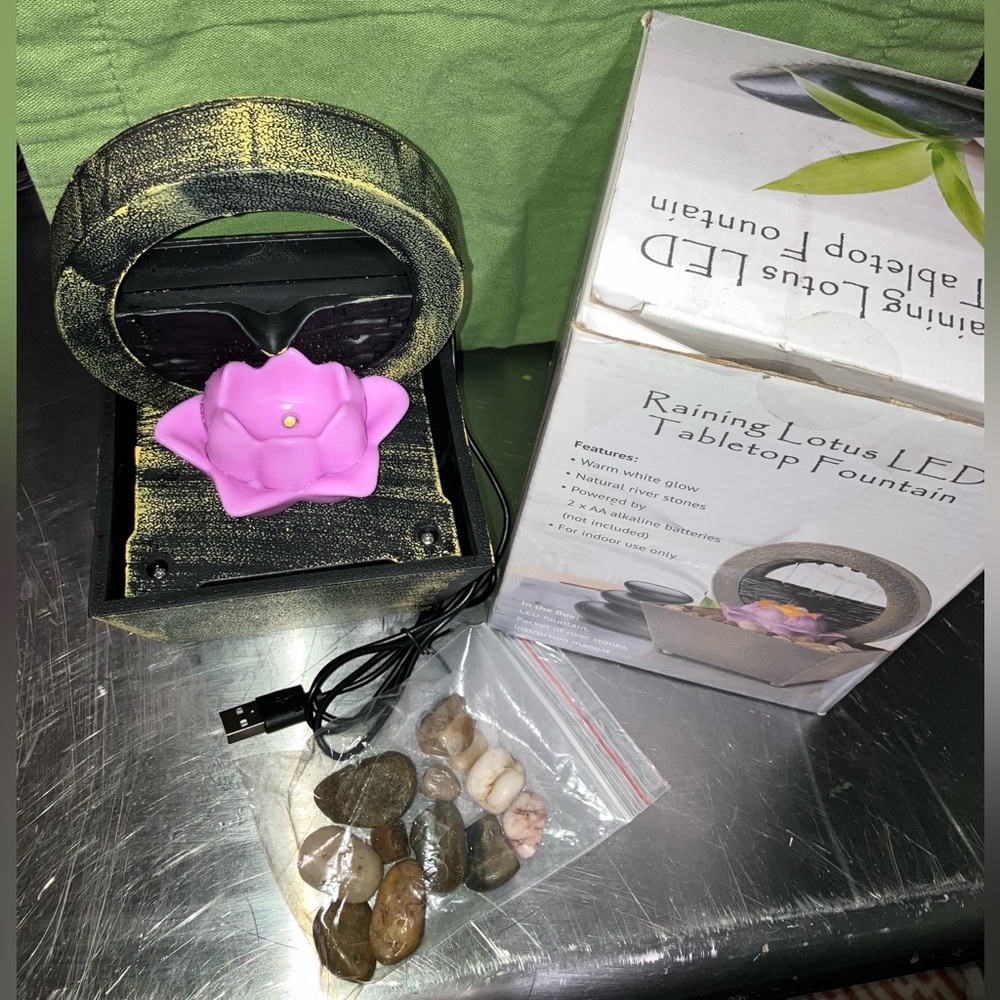 Raining Lotus LED Tabletop Fountain - Picture 10 of 13